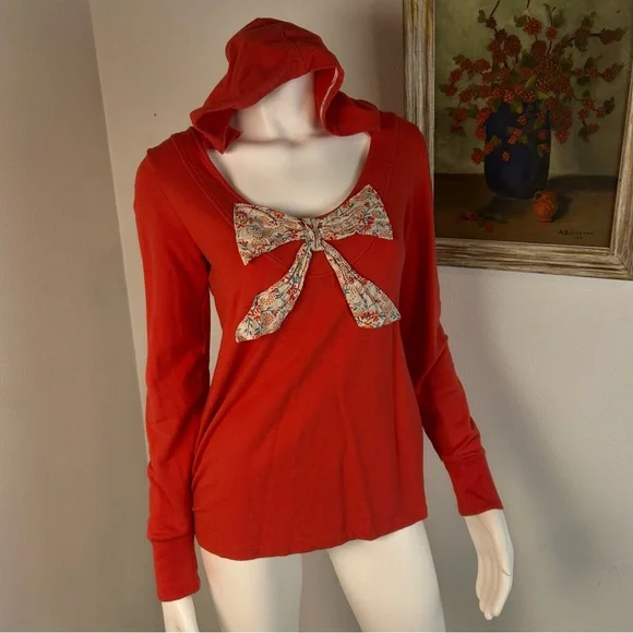 Anthropologie loungewear long sleeve hoodie sweatshirt size Large vintage style - Picture 2 of 10